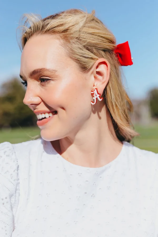 Alabama White & Crimson Glitter A Studs-Brianna Cannon Best