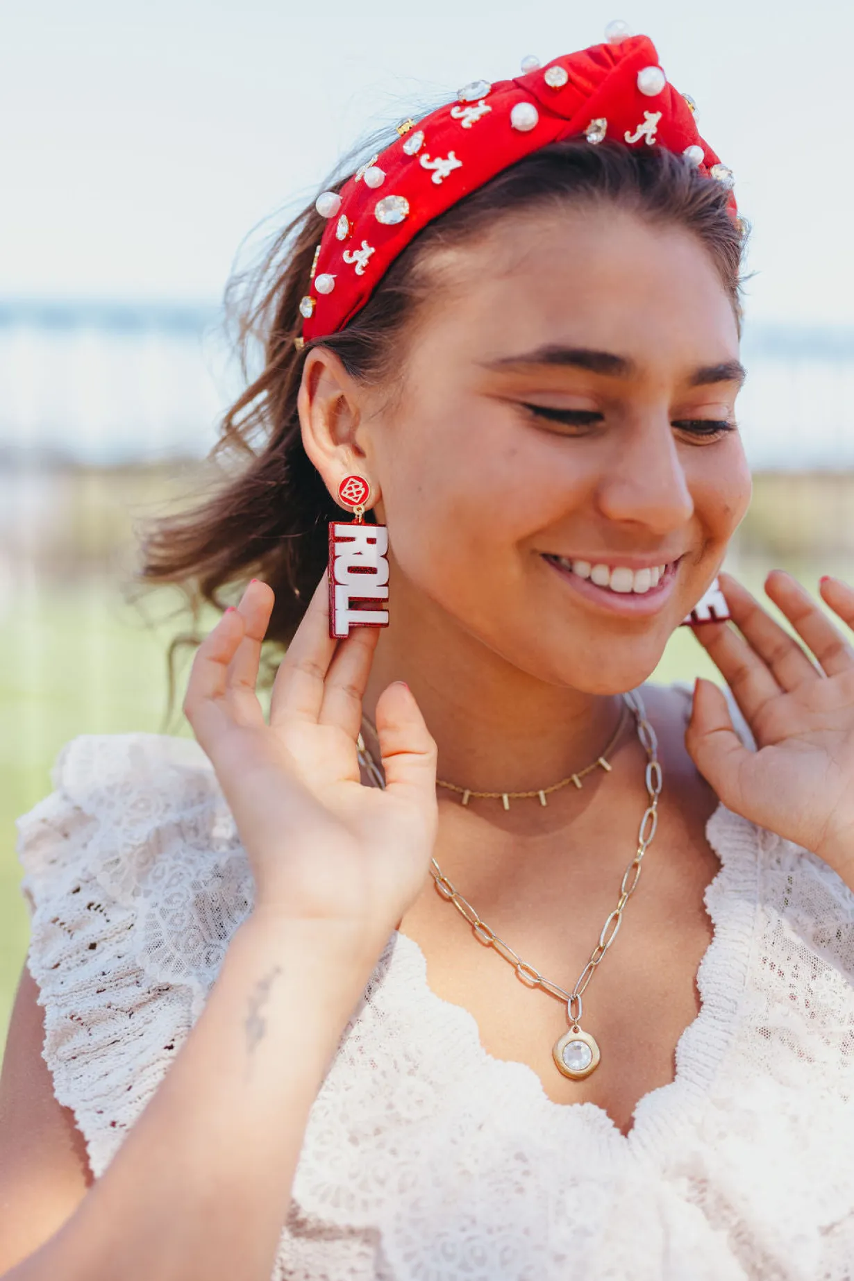 alabama_white__crimson_gl_3.webp Alabama White & Crimson Glitter ROLL TIDE Earrings-Brianna Cannon Fashion