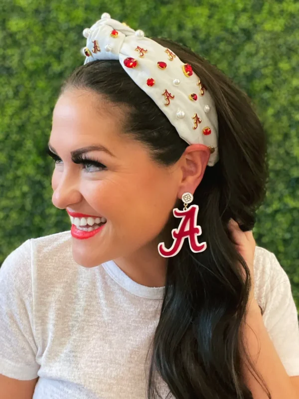 Alabama White Logo Headband-Brianna Cannon Fashion