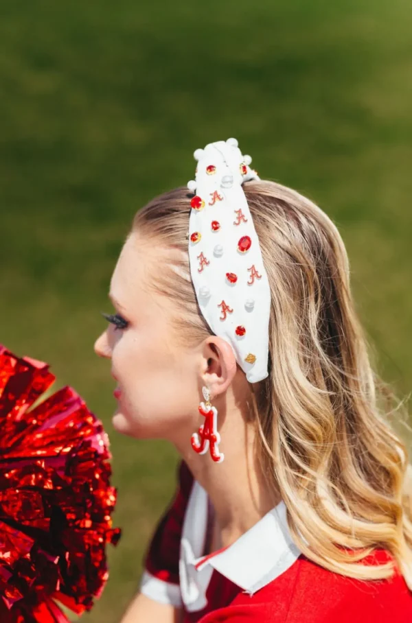 Alabama White Logo Headband-Brianna Cannon Fashion