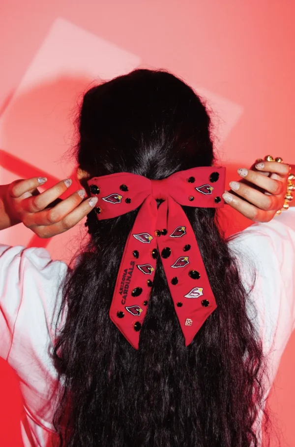 Arizona Cardinals Red Bow Barrette-Brianna Cannon Clearance