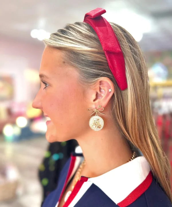 Arizona Logo Pearl Medallion Earring-Brianna Cannon New