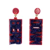 Arizona Navy Glitter BEAR DOWN Earrings-Brianna Cannon Outlet