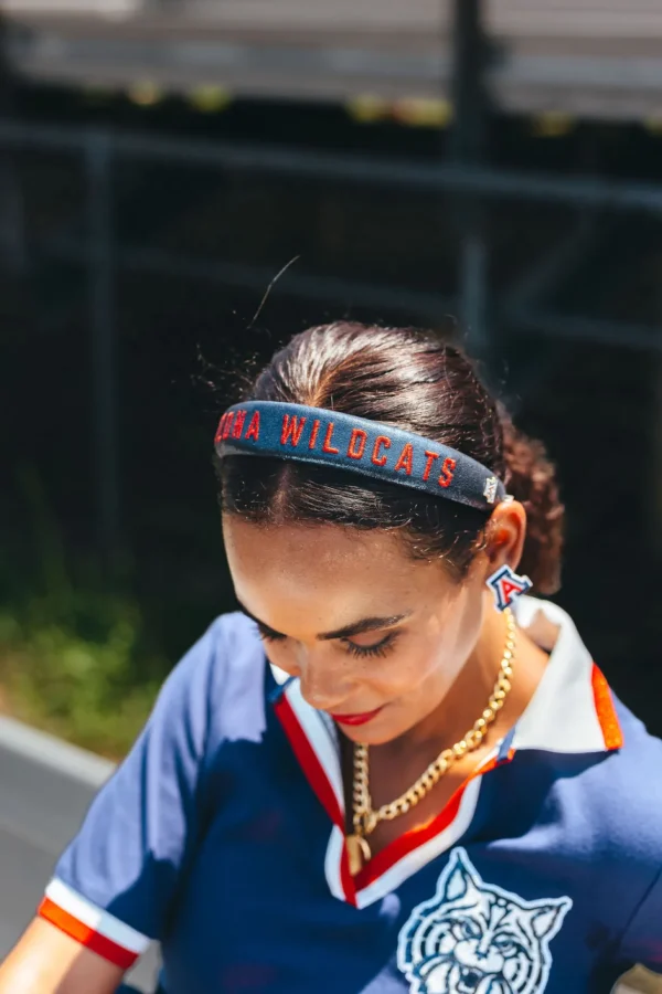 Arizona Navy Thin Embroidered Headband-Brianna Cannon Hot