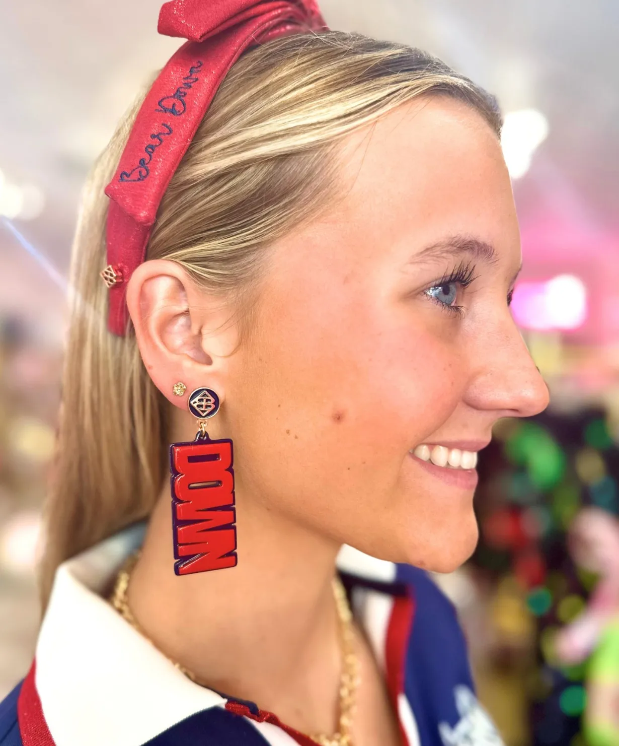 arizona_red_bear_down_ear_2.webp Arizona Red BEAR DOWN Earrings-Brianna Cannon Outlet