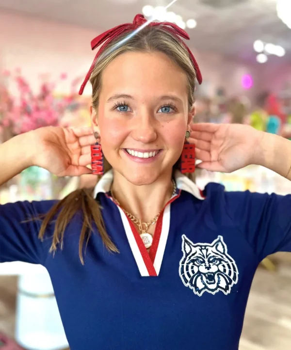 Arizona Red BEAR DOWN Earrings-Brianna Cannon Outlet