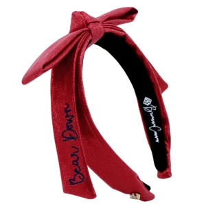 Arizona Red Thin Embroidered Ribbon Bow Headband-Brianna Cannon Fashion