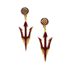 Arizona State Maroon Logo Earrings-Brianna Cannon New