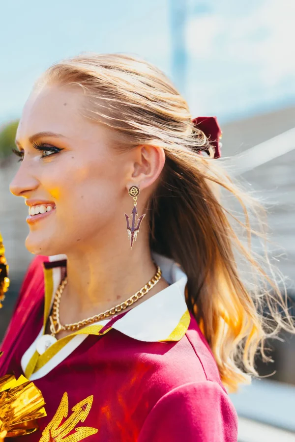 Arizona State Maroon Logo Earrings-Brianna Cannon New