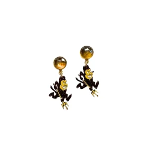 Arizona State Sun Devils Mini Earrings-Brianna Cannon Outlet
