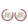 Arizona State SUN DEVILS Maroon Pavé Hoop Earrings-Brianna Cannon New