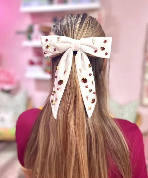 Arizona State White Bow Barrette-Brianna Cannon Clearance