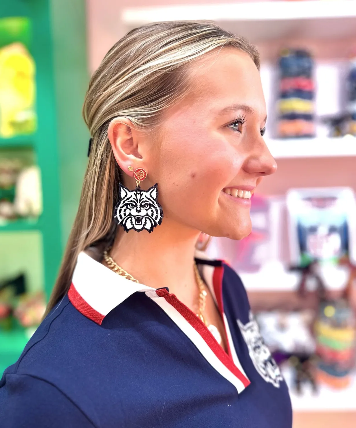 arizona_wildcat_earring_1.webp Arizona Wildcat Earring-Brianna Cannon Discount