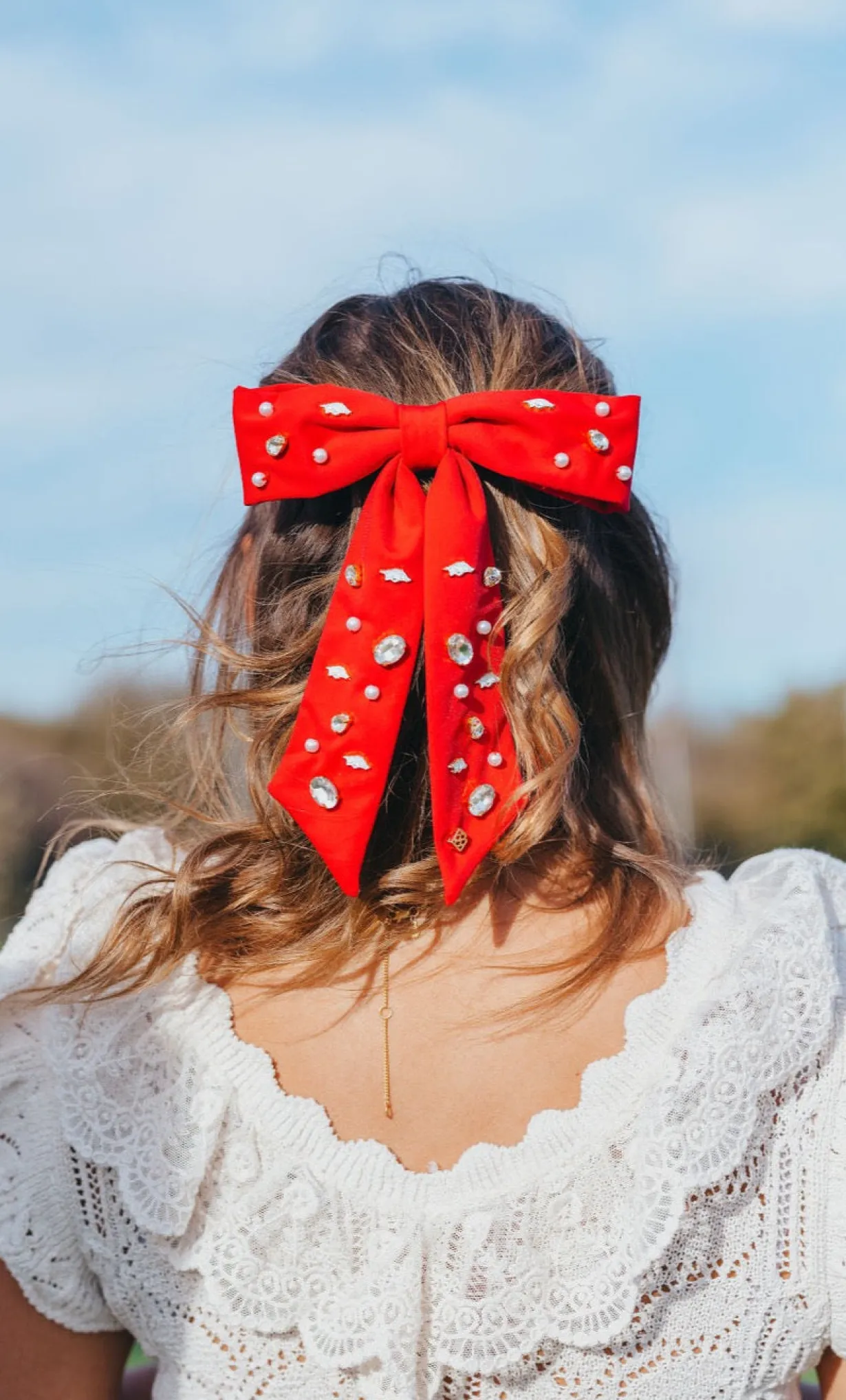 arkansas_cardinal_red_bow_1.webp Arkansas Cardinal Red Bow Barrette-Brianna Cannon Hot