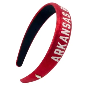 Arkansas Cardinal Red Thin Embroidered Headband-Brianna Cannon Clearance