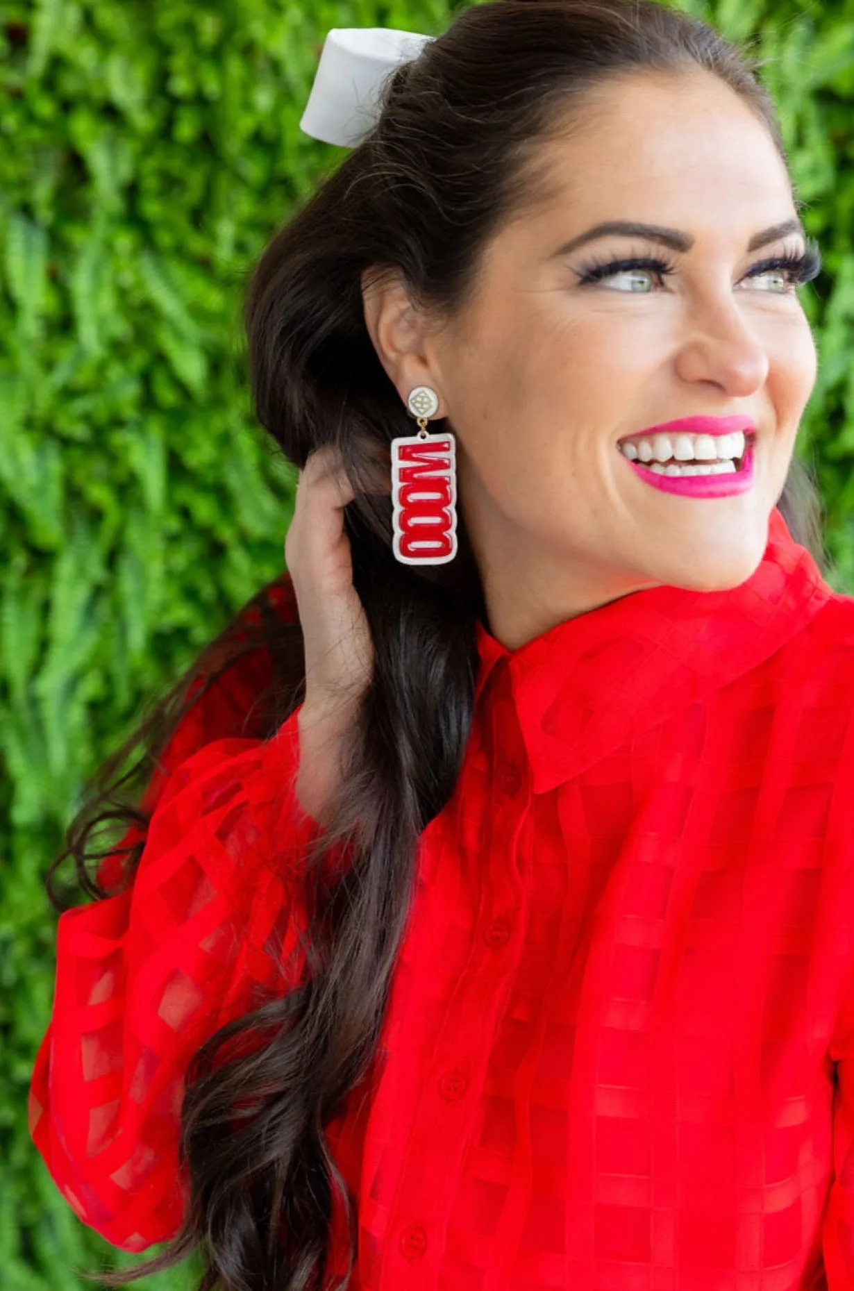 arkansas_cardinal_red_woo_2-2.webp Arkansas Cardinal Red WOOO PIG Earrings-Brianna Cannon Discount