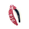 Arkansas Child Size WOOO PIG Cross Stitch Headband-Brianna Cannon Fashion