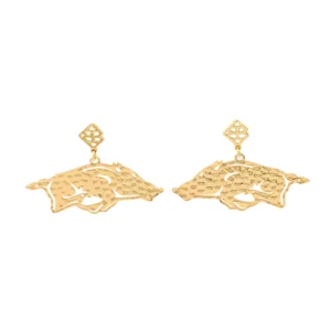Arkansas Gold Running Razorback Earring with BC Logo-Brianna Cannon Hot