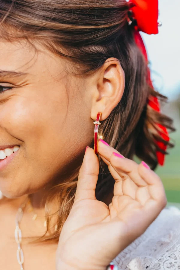 Arkansas Logo Hoop Earrings-Brianna Cannon Clearance