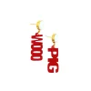 Arkansas Mini Cardinal Red WOOO PIG Earrings-Brianna Cannon Sale