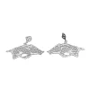 Arkansas Silver Running Razorback Earring with BC Logo-Brianna Cannon Fashion