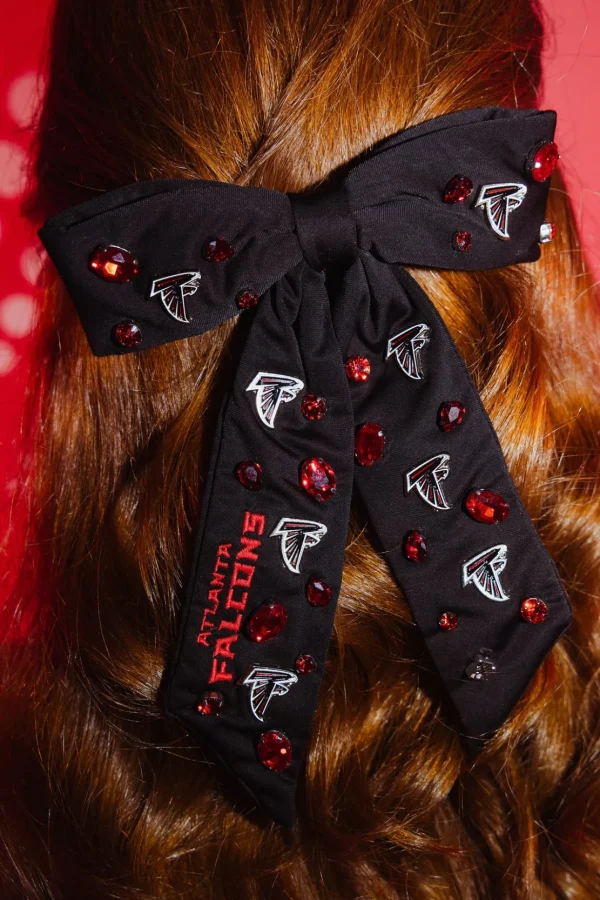 Atlanta Falcons Black Bow Barrette-Brianna Cannon Clearance