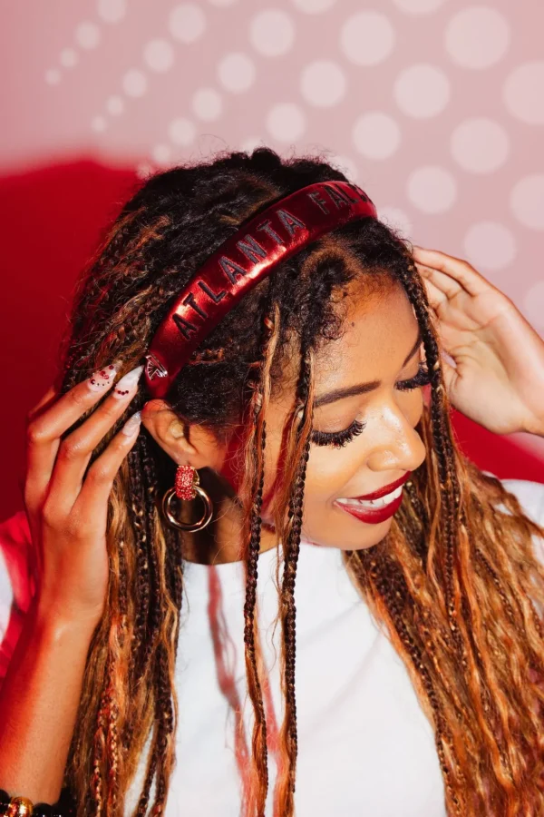 Atlanta Falcons Thin Embroidered Headband-Brianna Cannon Fashion
