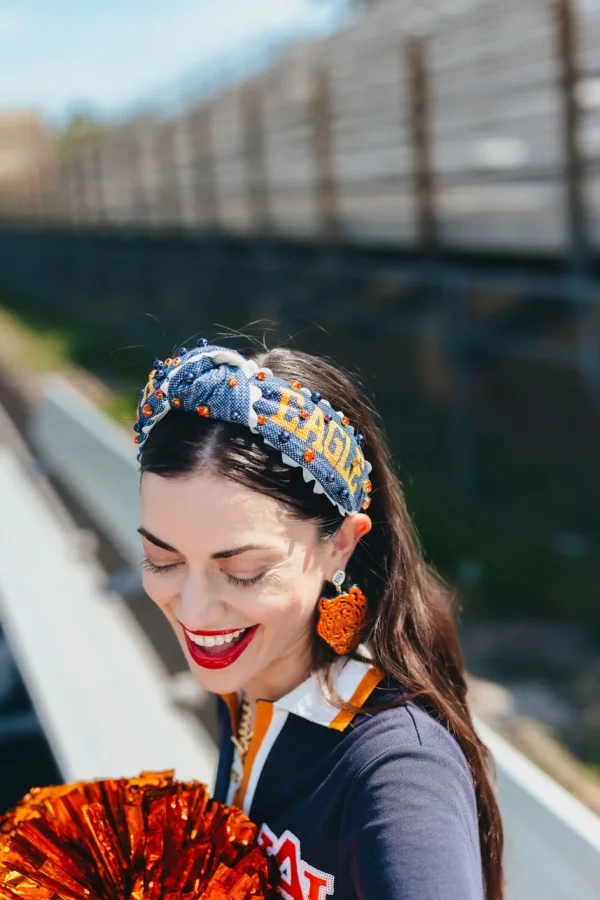 Auburn Adult Size WAR EAGLE Cross Stitch Headband-Brianna Cannon Outlet