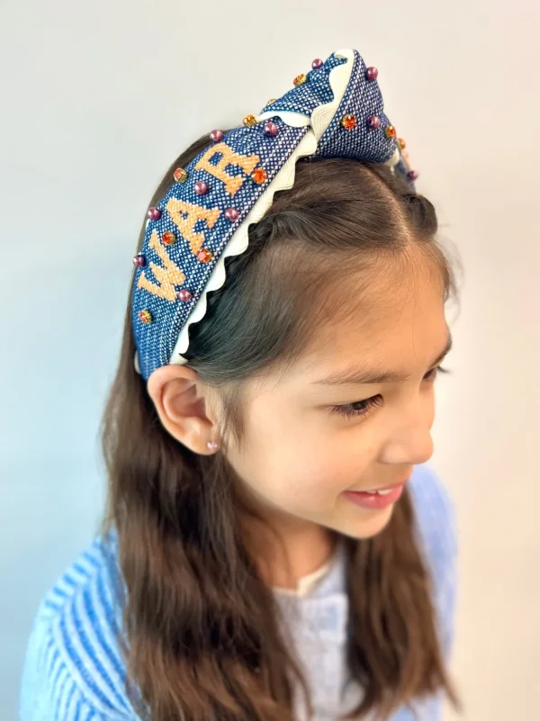 Auburn Child Size WAR EAGLE Cross Stitch Headband-Brianna Cannon Hot