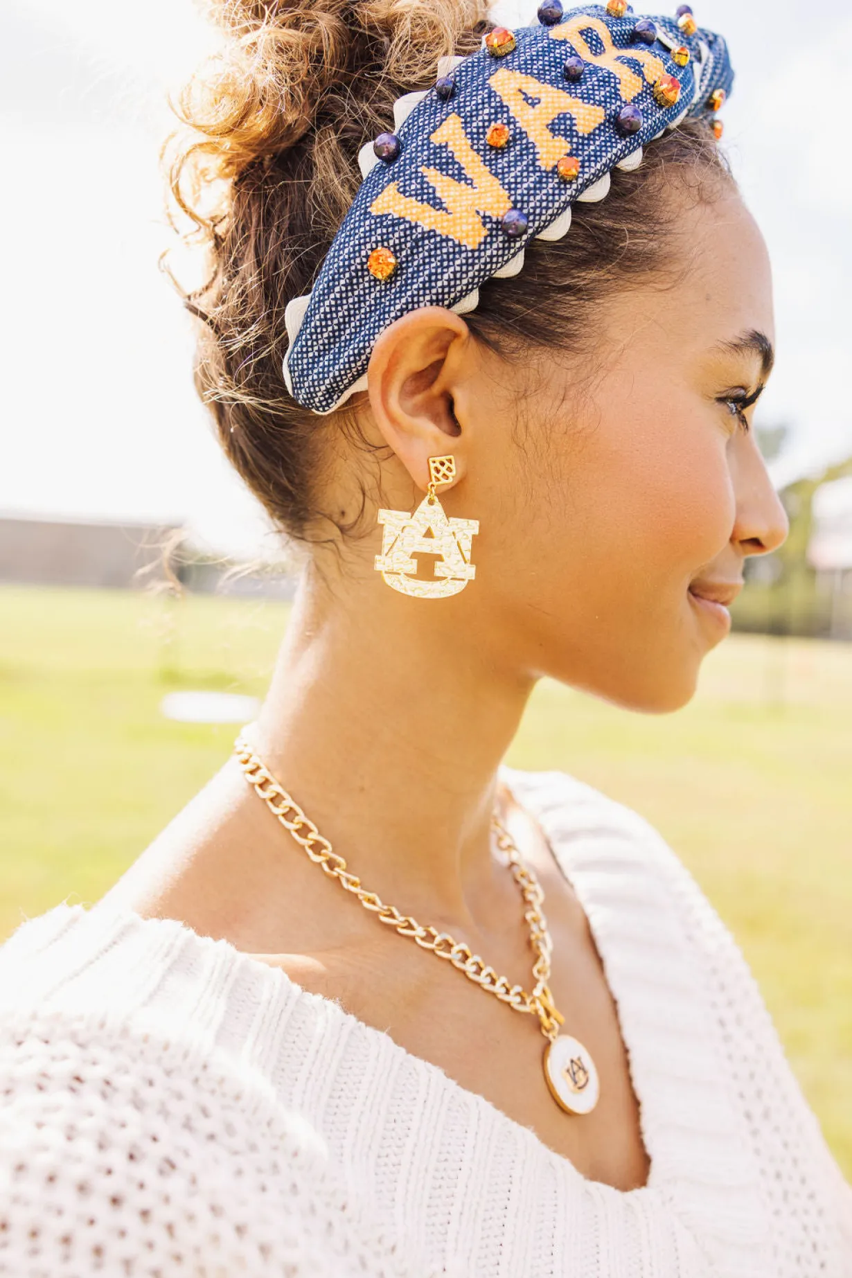 auburn_gold_logo_earring__1.webp Auburn Gold Logo Earring with BC Logo-Brianna Cannon Outlet