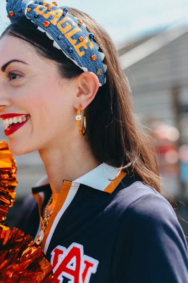 Auburn Logo Hoop Earrings-Brianna Cannon Clearance