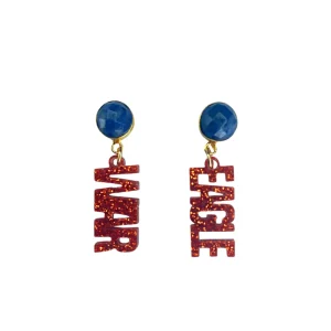 Auburn Mini Orange Glitter WAR EAGLE Earrings-Brianna Cannon Sale