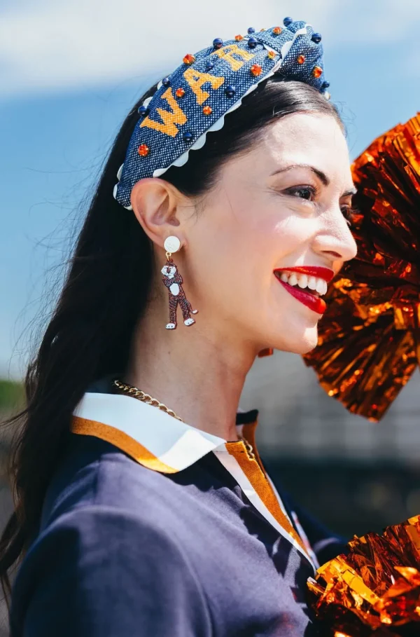 Auburn Orange Glitter Aubie Earrings-Brianna Cannon Best
