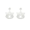Auburn Silver Logo Earring with BC Logo-Brianna Cannon Clearance