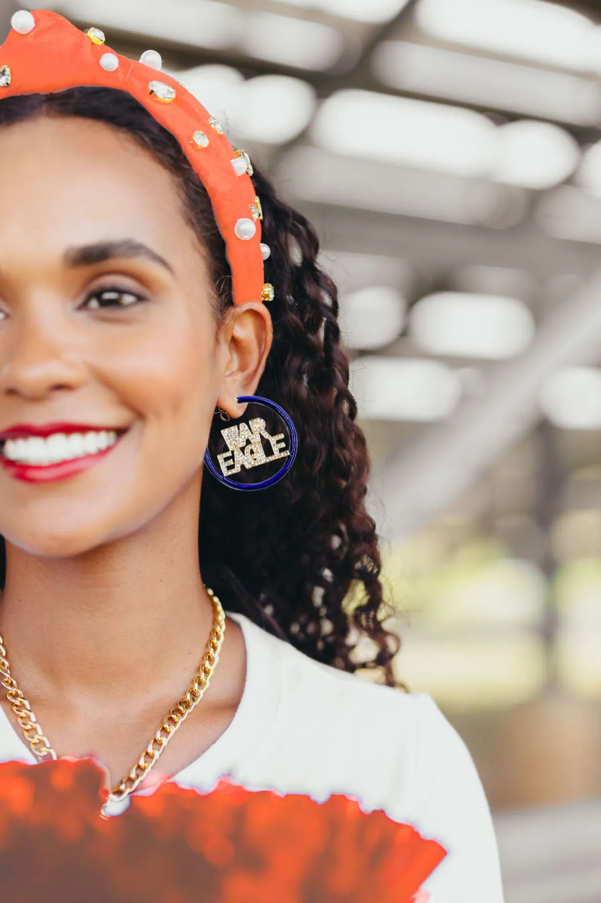 auburn_war_eagle_navy_pav_1.webp Auburn WAR EAGLE Navy Pavé Hoop Earrings-Brianna Cannon Best