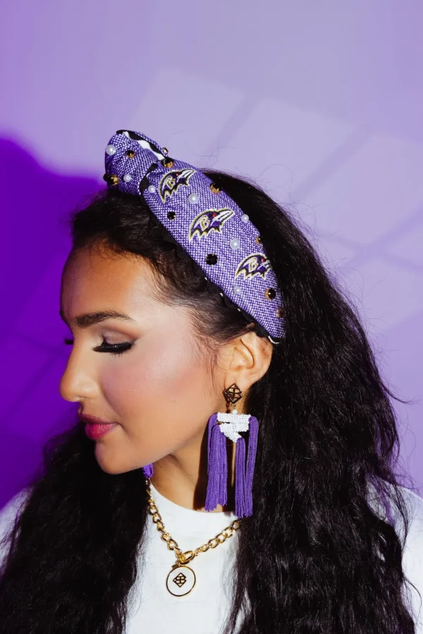 Baltimore Ravens Adult Cross Stitch Headband-Brianna Cannon Clearance