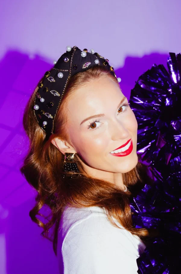 Baltimore Ravens Black Logo Headband-Brianna Cannon Clearance