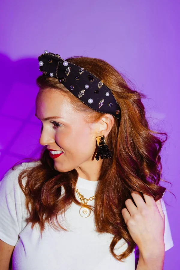 Baltimore Ravens Black Logo Headband-Brianna Cannon Clearance