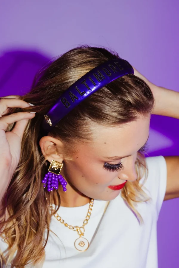 Baltimore Ravens Thin Embroidered Headband-Brianna Cannon New
