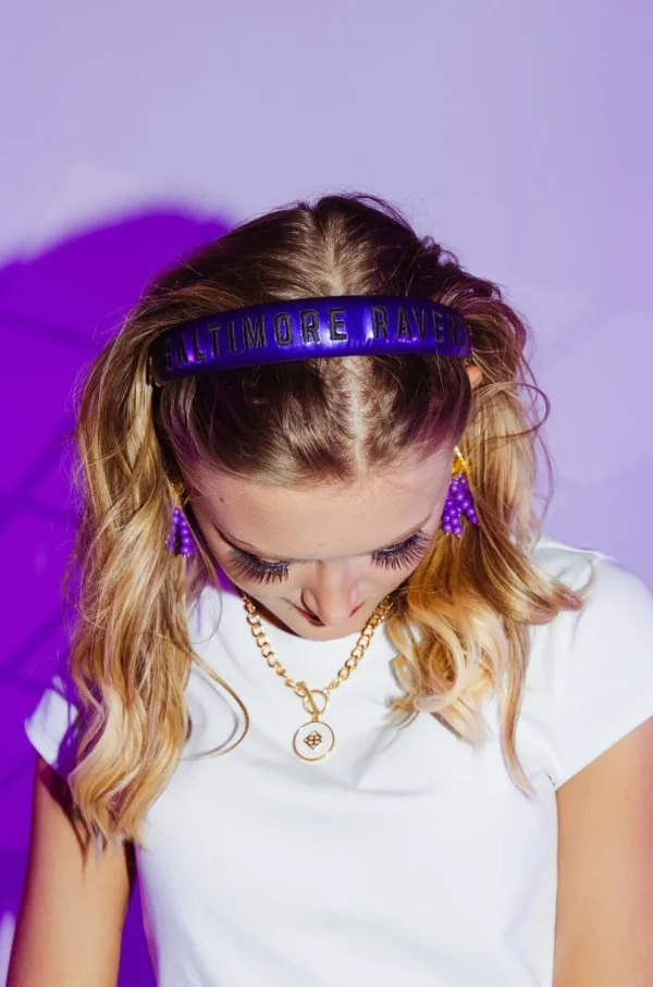 Baltimore Ravens Thin Embroidered Headband-Brianna Cannon New
