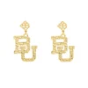 Baylor Gold Logo Earring with BC Logo-Brianna Cannon New