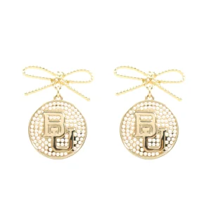 Baylor Logo Pearl Medallion Earring-Brianna Cannon New