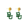 Baylor Mini Green Logo Earrings-Brianna Cannon Discount