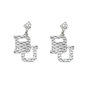 Baylor Silver Logo Earring with BC Logo-Brianna Cannon Outlet