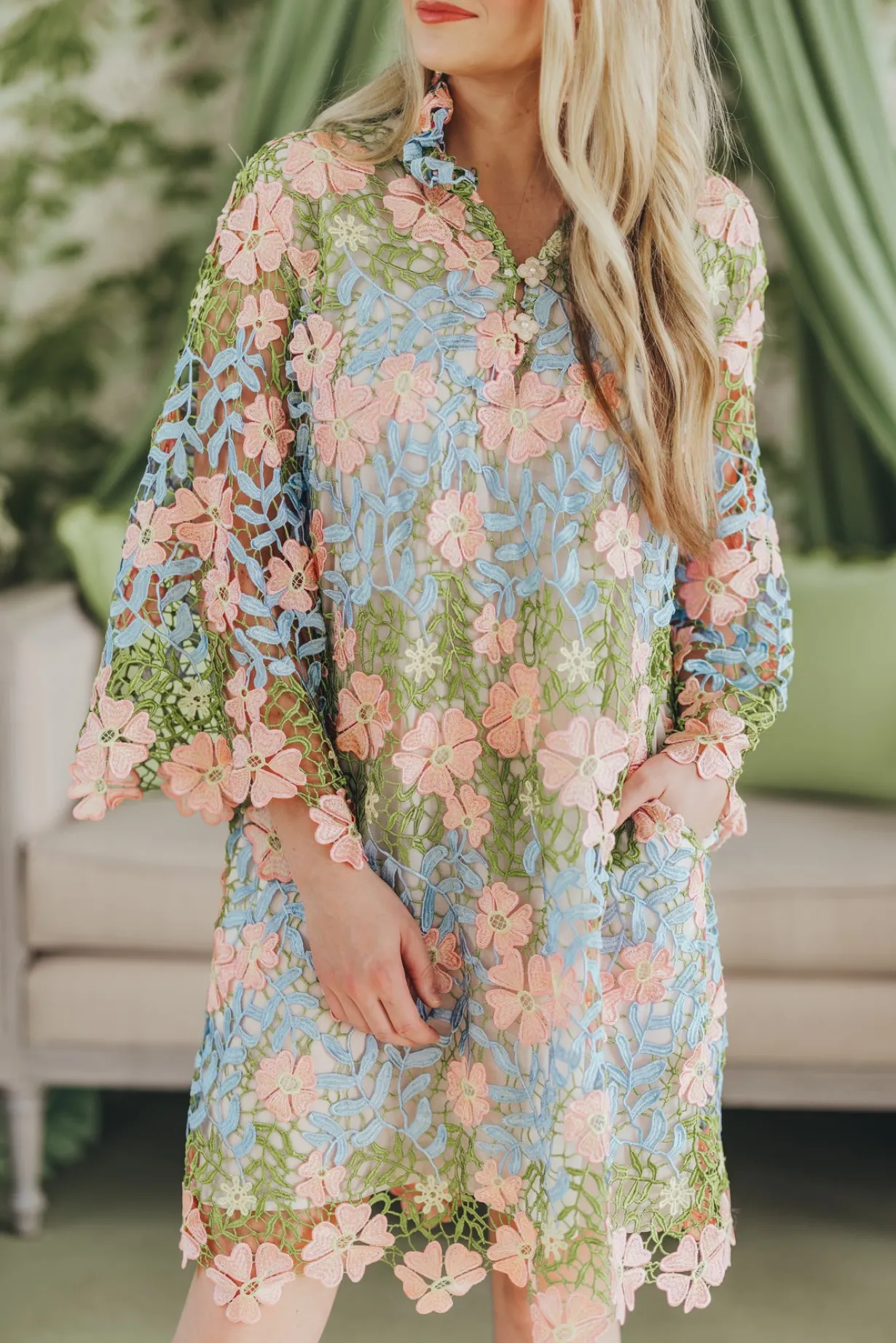bc_caftan__bright_floral__1.webp BC Caftan - Bright Floral Lace Dress-Brianna Cannon Fashion