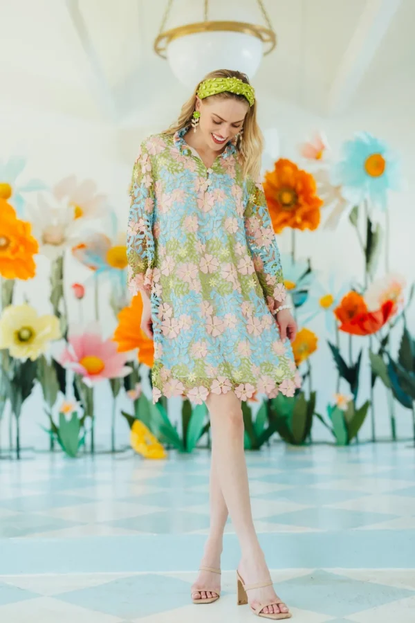 BC Caftan - Bright Floral Lace Dress-Brianna Cannon Fashion