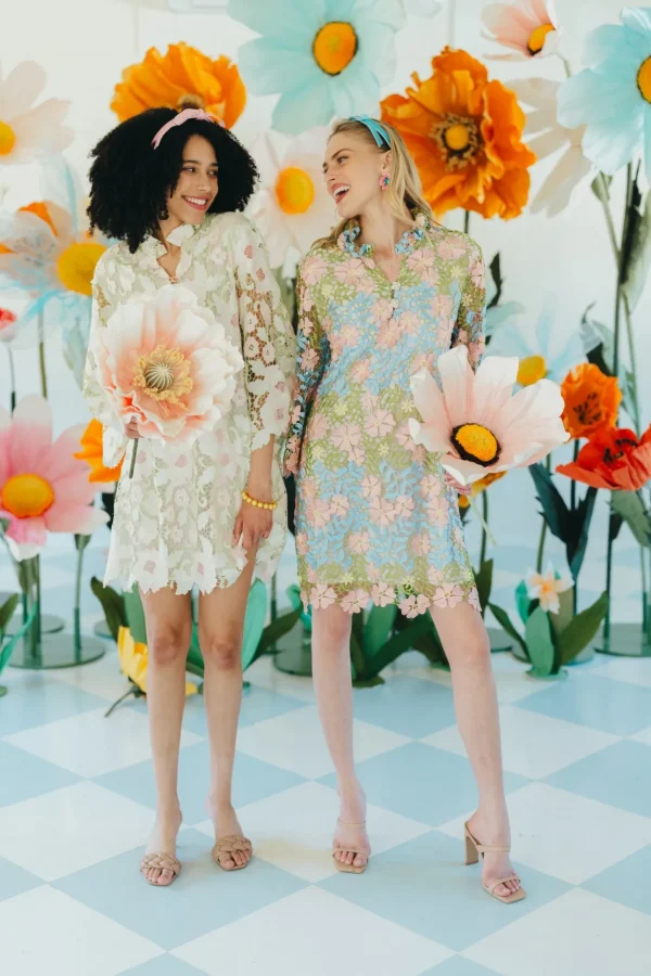 BC Caftan - Bright Floral Lace Dress-Brianna Cannon Fashion