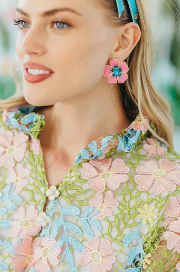 BC Caftan - Bright Floral Lace Dress-Brianna Cannon Fashion