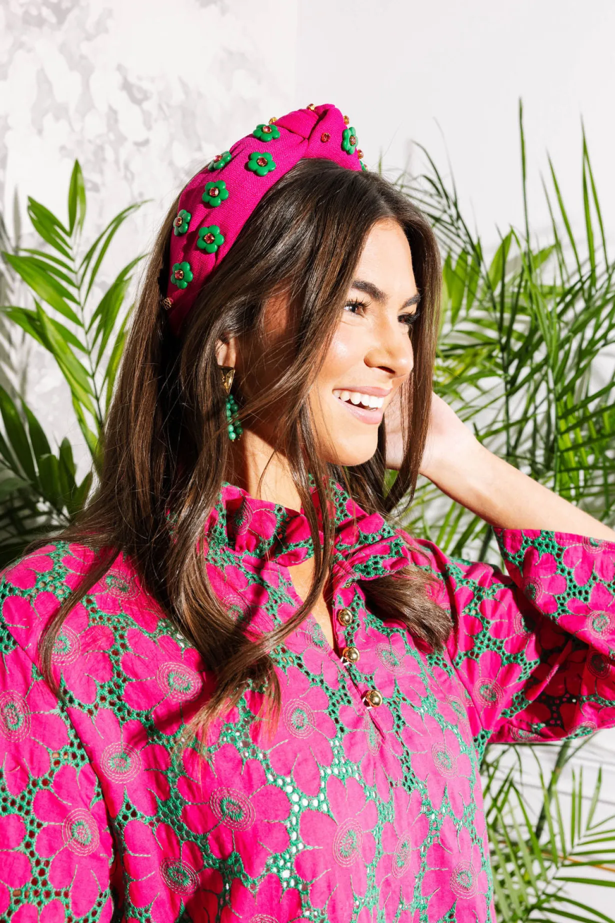 bc_caftan__green_and_fuch_3.webp BC Caftan - Green and Fuchsia Eyelet-Brianna Cannon Clearance