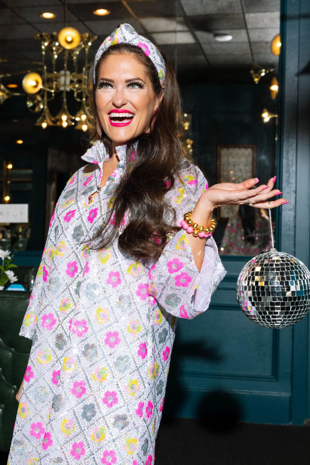 bc_caftan__iridescent_sil_4.webp BC Caftan - Iridescent Silver Sequins with Bright Flowers-Brianna Cannon Sale